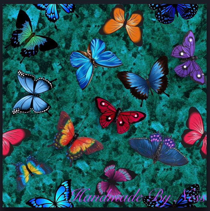 Butterflies on green